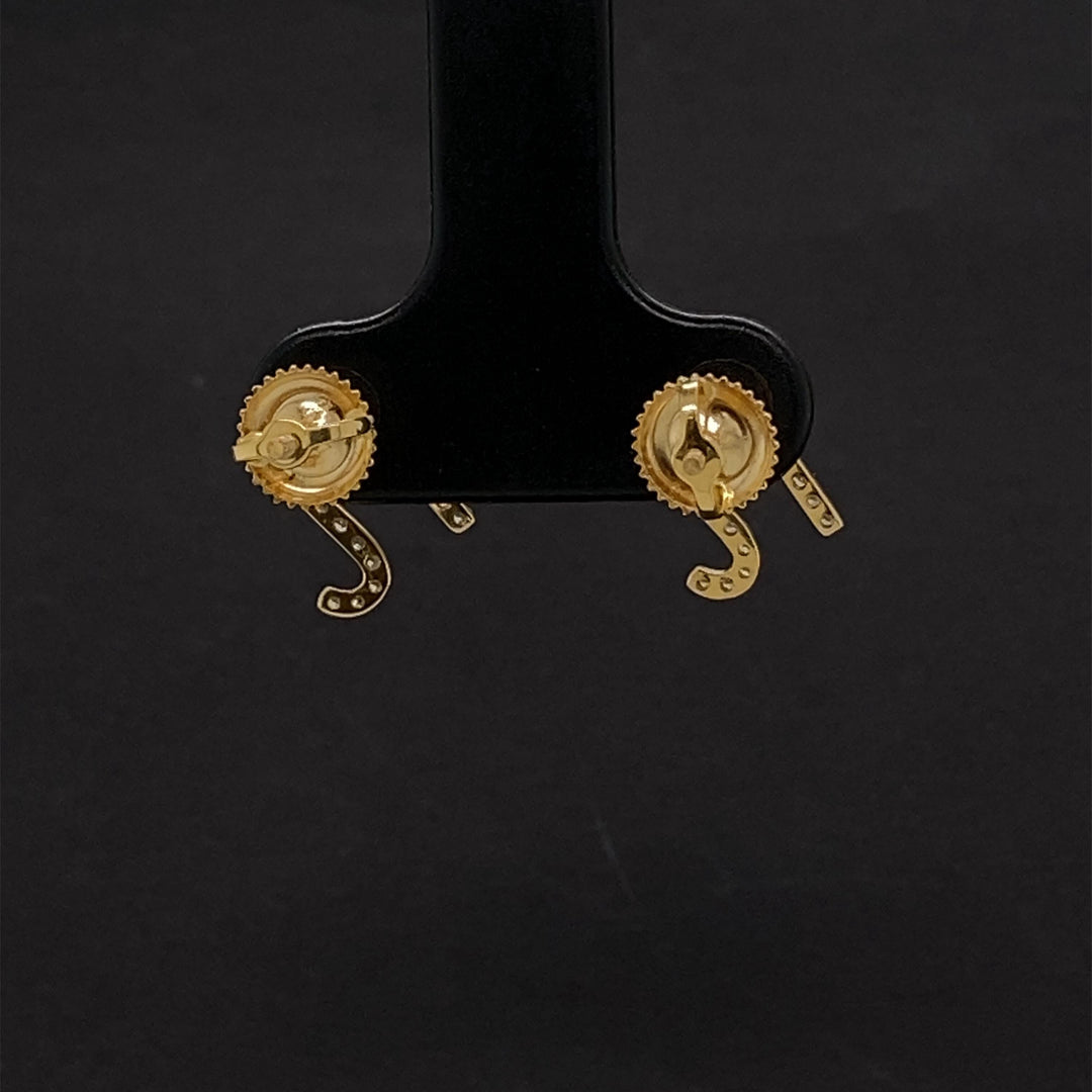 N Initial Stud Earrings, 14K Solid Gold, Natural Diamond Letter Earrings, Gift for Her, Monogram Personalized Jewelry, Custom Pave Studs