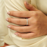 Load image into Gallery viewer, IGI Certified Lab grown Diamond Channel Eternity Band: 14k Solid Gold Stackable Infinity Ring