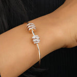 Load image into Gallery viewer, Spiral Cluster Natural Diamond Bracelet: 14K Solid Gold Statement Cuff Jewellery, Certified Jewelry