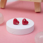 Load image into Gallery viewer, Kids Heart Diamond Stud Earrings, 14k Solid Gold With Pink Enameling, Natural Diamonds, Kids jewelry, Gift for toddlers, girls and kids