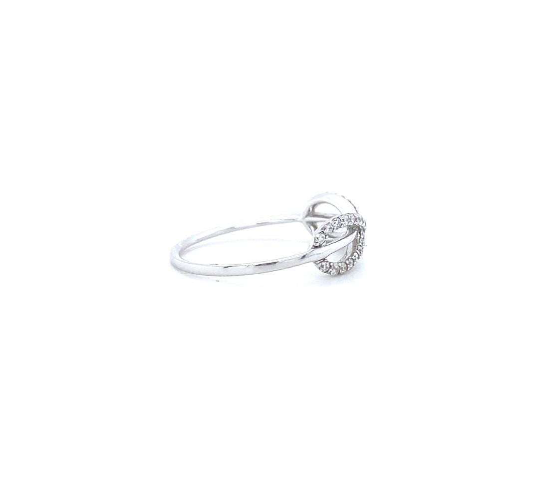 Criss Cross Infinity Diamond Ring, 14k Solid Gold, Natural Diamonds, Everyday Stackable Jewelry, Gift For Her
