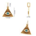 Load image into Gallery viewer, Triangle Evil Eye Natural Diamond Pendant: 14k Solid Gold Blue Enamel Stacking Necklace, Certified Jewelry