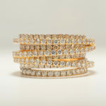 Load image into Gallery viewer, Multi-Layer Natural Diamond Wrap Ring: 14K Solid Gold Wide Spiral Cocktail Band, IGI Certified, Ready To Ship