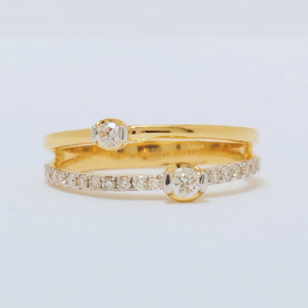 Diamond Engagement Ring, 14K Solid Gold, Split Band Diamond Ring, Natural Diamonds, Promise Ring, Proposal Stacking Ring, Gift For Her