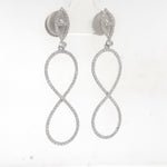 Load image into Gallery viewer, Dangle Diamond Earrings In 14k Solid Gold, Infinity Loop Earrings With Natural Diamonds, Certified Jewelry