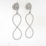 Load image into Gallery viewer, Dangle Diamond Earrings In 14k Solid Gold, Infinity Loop Earrings With Natural Diamonds, Certified Jewelry