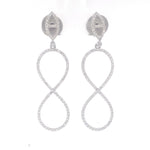 Load image into Gallery viewer, Dangle Diamond Earrings In 14k Solid Gold, Infinity Loop Earrings With Natural Diamonds, Certified Jewelry