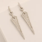 Load image into Gallery viewer, Geometric Halo Spike Diamond Earrings, 14k Solid Gold, Natural Diamond, Cluster Pave Dangle Drop, Modern Statement Jewelry, Cocktail Earring