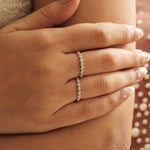 Load image into Gallery viewer, Bezel Diamond Eternity Ring, 14k Solid Gold, Natural Diamonds, Dual Tone Ring, Stackable Band Ring, Minimalistic Jewelry, Ready To Ship