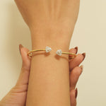 Load image into Gallery viewer, Cuff Diamond Bracelet in 18K Gold, Natural Diamonds, Stacking Bracelet, Ready To Ship, Women's Day Gift