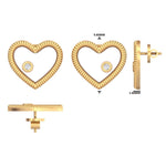 Load image into Gallery viewer, Heart Diamond Kids Stud Earrings, Pink Enamel Studs, 14k Solid Gold, Natural Diamonds, Everyday jewelry, Gift for toddlers, girls and kids