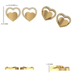 Load image into Gallery viewer, Kids Halo Heart Diamond Earrings, 14k Solid Gold, Natural Diamonds, Minimalist Everyday Jewelry, Gift for toddlers/girls/kids, Ready To Ship