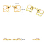 Load image into Gallery viewer, Kids Elephant Diamond Earrings, 14k Solid Gold, Natural Diamonds, Mother of Pearl Jewelry, Everyday Gift for toddlers/girls, Ready To Ship