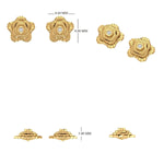 Load image into Gallery viewer, Kids Textured Floral Diamond Earrings, 14k Solid Gold, Natural Diamond, Layered Petal Bloom Studs, Gift for toddler/girls/kid, Ready To Ship