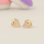 Load image into Gallery viewer, Kids Strawberry Diamond Stud Earrings, 14k Solid Gold, Natural Diamond, Fruit Kids Jewelry, Gift for girls, Ready To Ship, HRD Certified