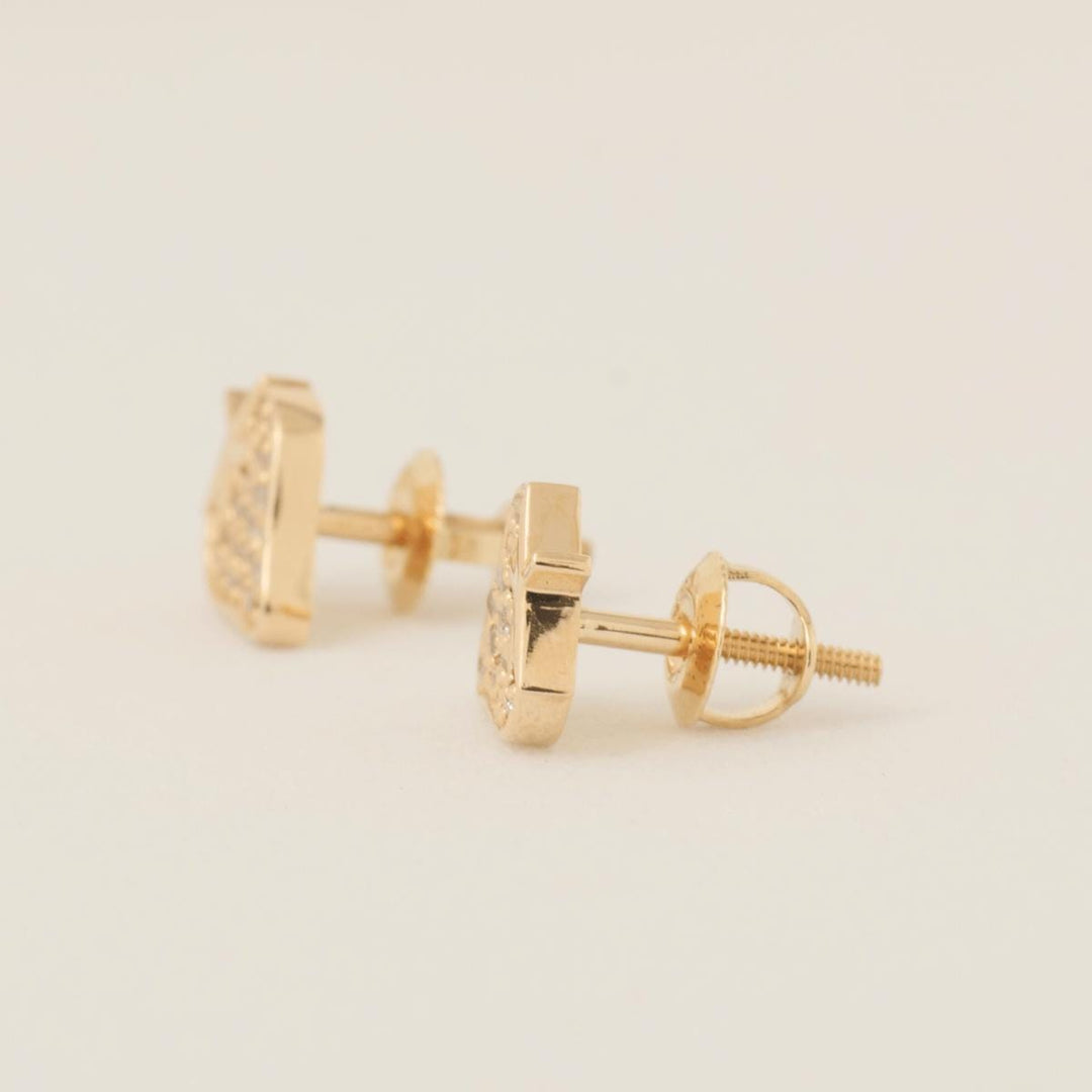 Kids Strawberry Diamond Stud Earrings, 14k Solid Gold, Natural Diamond, Fruit Kids Jewelry, Gift for girls, Ready To Ship, HRD Certified