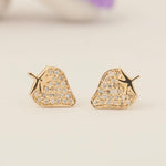 Load image into Gallery viewer, Kids Strawberry Diamond Stud Earrings, 14k Solid Gold, Natural Diamond, Fruit Kids Jewelry, Gift for girls, Ready To Ship, HRD Certified