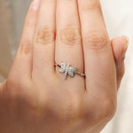 Load image into Gallery viewer, Dragonfly Diamond Ring, 14k Solid Gold, Natural Diamonds, Animal Ring, Insect Jewelry, Everyday Stackable Jewelry, Ready To Ship