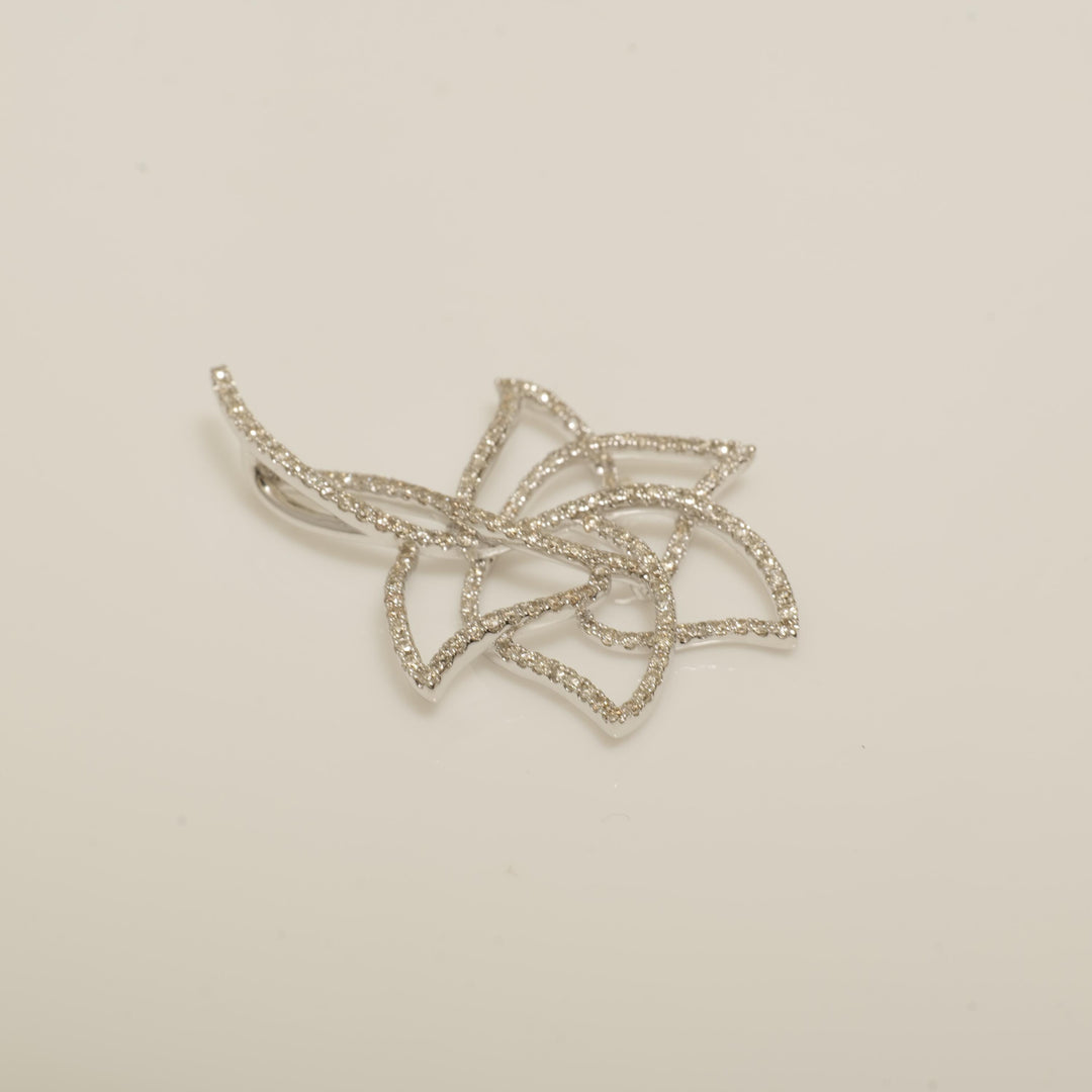 Floral Diamond Pendant, 14k Solid Gold, Natural Diamond, Openwork Chain Necklace , Stackable Leaf Pendant, Minimalist Jewelry, Gift for Her