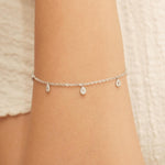 Load image into Gallery viewer, Charm Natural Diamond Minimalist Chain Bracelet: 14K Solid Gold Heart and Teardrop Everyday Jewellery, Certified Jewelry