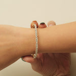 Load image into Gallery viewer, Cluster Diamond Bracelet, 14k Solid Gold, Natural Diamonds, Dual Tone Bracelet, Layered Statement Jewelry, Ready To Ship, IGI Certified