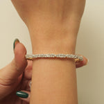 Load image into Gallery viewer, Cluster Diamond Bracelet, 14k Solid Gold, Natural Diamonds, Dual Tone Bracelet, Layered Statement Jewelry, Ready To Ship, IGI Certified