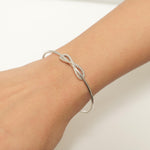 Load image into Gallery viewer, Infinity Diamond Cuff Bracelet, 14K Solid Gold, Natural Diamonds, Everyday Jewelry, Open Bangle Bracelet, Statement Jewelry, Gift for Her