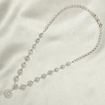 Load image into Gallery viewer, Swirl Diamond Necklace, 14k Solid Gold, Natural Diamonds, Filigree Wedding Jewelry, Statement Bridal Jewelry, Circular Drop Necklace