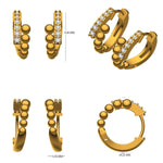 Load image into Gallery viewer, Diamond Beaded Huggie Kids Earrings, 14k Solid Gold, Natural Diamonds, Kids jewelry,   Everyday Hoops, Gift for toddlers, girls and kids