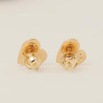 Load image into Gallery viewer, Heart Diamond Kids Earrings, 14k Solid Gold Enamel Studs, Natural Diamond, Minimalistic Everyday jewelry, Gift for toddlers, girls, and kid