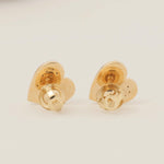 Load image into Gallery viewer, Heart Diamond Kids Earrings, 14k Solid Gold Enamel Studs, Natural Diamond, Minimalistic Everyday jewelry, Gift for toddlers, girls, and kid