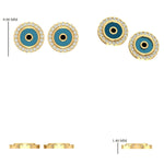 Load image into Gallery viewer, Evil Eye Diamond Kids Earrings, 14k Solid Gold Enamel Studs, Natural Diamond, Everyday jewelry, Gift for girl, Ready To Ship, HRD Certified