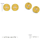 Load image into Gallery viewer, Kids Orange Slice Diamond Earrings, 14k Solid Gold, Orange Enamel Studs, Natural Diamonds, Gift for toddlers/girls/kids, Ready To Ship