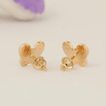 Load image into Gallery viewer, Kids Butterfly Diamond Earrings, 14k Solid Gold, Colorful Enamel Wing Studs, Natural Diamonds, Gift for girls, Ready To Ship, HRD Certified