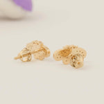 Load image into Gallery viewer, Bee Diamond Kids Earrings, 14k Solid Gold, Natural Diamonds, Insect Animal Jewelry, Gift for Toddlers/girls, Ready To Ship, HRD Certified