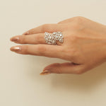 Load image into Gallery viewer, Marquise Diamond Leaf Ring, 14k Solid Gold, Natural Diamonds, Halo Cocktail Ring, Fancy Statement Jewelry, Wrap Around Ring, Gift for her