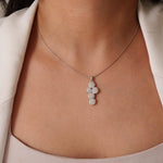 Load image into Gallery viewer, Circle Cluster Diamond Pendant, 14k Solid Gold, Natural Diamond, Stackable Everyday Adjustable Necklace, Layering Jewelry, Gift for Her