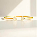 Load image into Gallery viewer, Flower Diamond Bracelet, 18kt Solid Gold, Natural Diamonds, Illusion Open Cuff Bracelet, Minimalist Statement Cuff, Ready To Ship