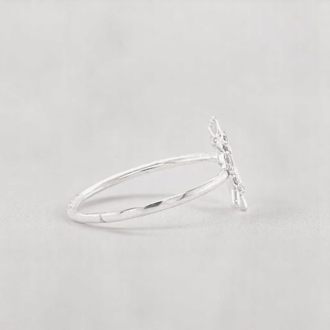 Anchor Wheel Diamond Ring, 14k Solid Gold, Natural Diamonds, Everyday Stackable Jewelry, Ready To Ship, Women's Day Gift