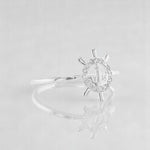 Load image into Gallery viewer, Anchor Wheel Diamond Ring, 14k Solid Gold, Natural Diamonds, Everyday Stackable Jewelry, Ready To Ship, Women's Day Gift