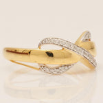 Load image into Gallery viewer, Infinity Diamond Crossover Ring, 14k Solid Gold, Natural Diamond, Promise Love Ring, Everyday Ring, Two Tone Jewelry, Minimalistic Ring