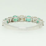 Load image into Gallery viewer, Emerald Half Eternity Diamond Band Ring, 14k Solid Gold, Natural Diamond, Gemstone Stacking Ring, Everyday Minimalist Jewelry, Gift for Her