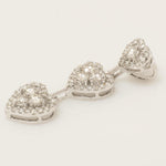 Load image into Gallery viewer, Three Heart Diamond Pendant, 14k Solid Gold, Natural Diamond, Halo Cluster Setting, Drop Necklace, Everyday Staking Necklace, Gift For Her