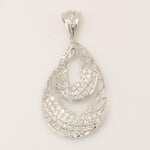 Load image into Gallery viewer, Teardrop Diamond Pendant Necklace, 14k Solid Gold, Natural Diamond, Pave Statement Jewelry, Filigree Necklace, Cocktail Pendant