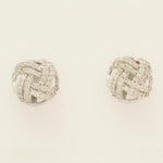 Load image into Gallery viewer, Knot Diamond Stud Earrings, 14k Solid Gold, Natural Diamonds, Pavé Infinity Jewelry, Minimalist Everyday Jewelry, Statement Studs