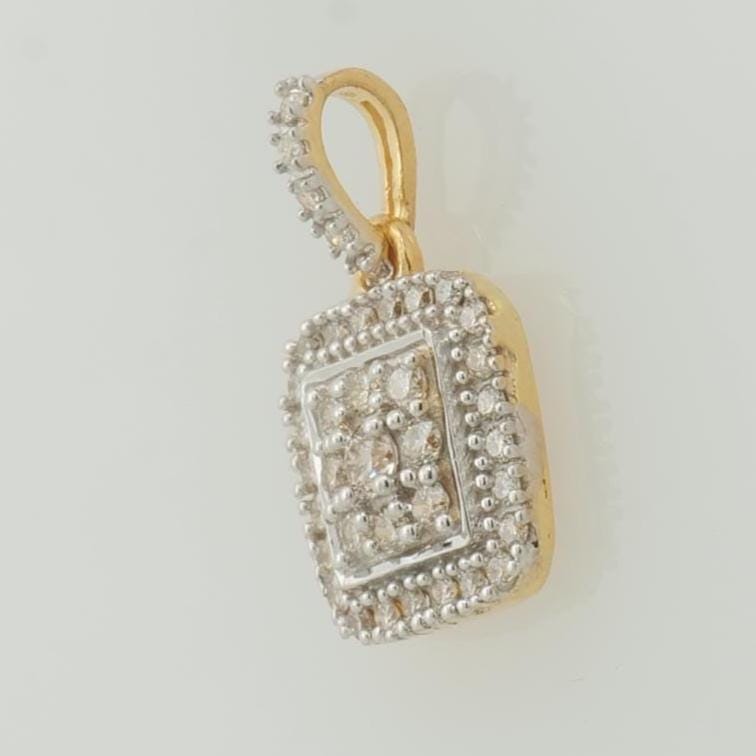 Square Diamond Halo Pendant, 14k Solid Gold, Natural Diamond, Statement Jewelry, Cluster Pendant, Minimalist Stacking Necklace, Gift for Her