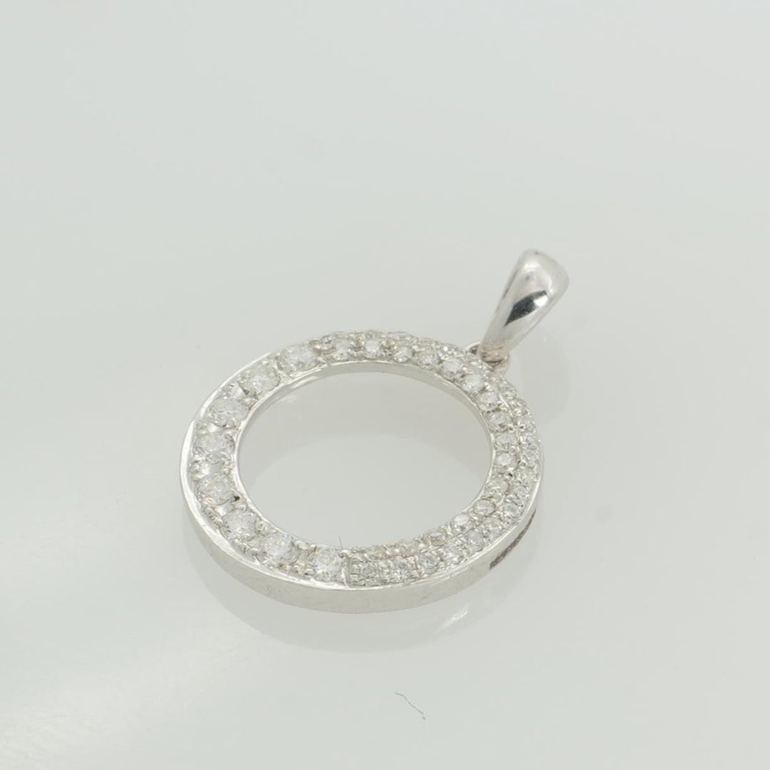 Circle Diamond Pendant Necklace, 14k Solid Gold, Natural Diamonds, Everyday Jewelry, Karma Pendant, Stacking Pendant, Gift for Her