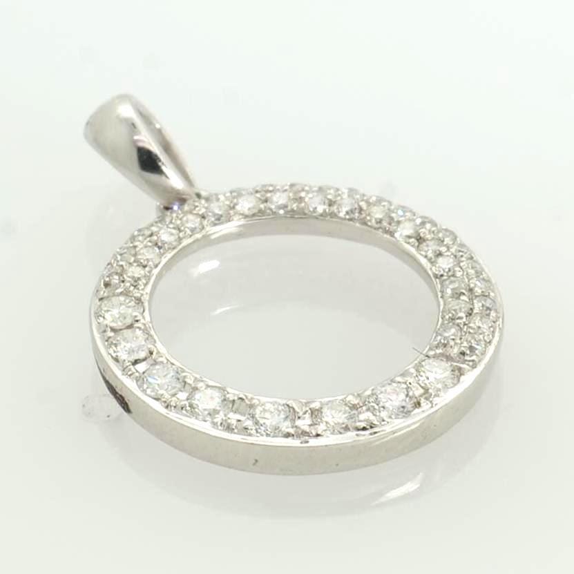 Circle Diamond Pendant Necklace, 14k Solid Gold, Natural Diamonds, Everyday Jewelry, Karma Pendant, Stacking Pendant, Gift for Her