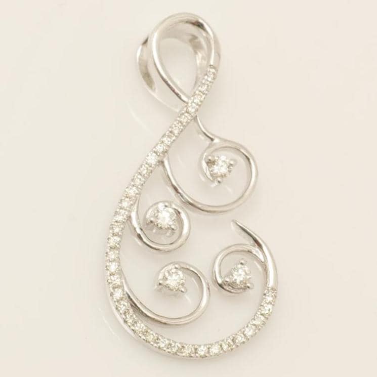 Floral Vine Diamond Pendant, 14k Solid Gold, Natural Diamond, Statement Jewelry, Everyday Stacking Necklace, GReady To Ship, IGI Certified