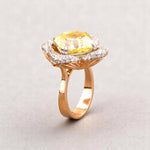 Load image into Gallery viewer, Citrine Diamond Ring In 14kt Solid Gold, Cocktail Ring With Natural Diamonds, Ready To Ship, Women's Day Gift